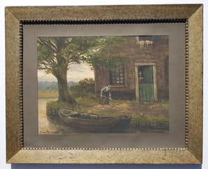 Johannes van Lijnschoten - gouache, boerderij, z.t., kopen? Bied vanaf 30!