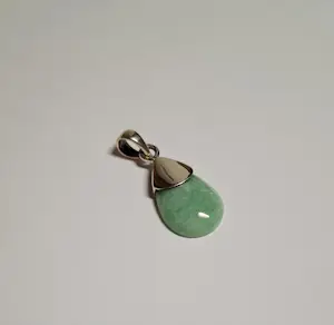 Zilveren Hanger met cabouchon geslepen druppelvormige Aventurijn edelsteen kopen? Bied vanaf 45!