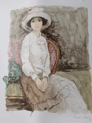 Bernard Charoy - Litho. Portret van een vrouw met hoed. kaufen? Bieten Sie von 35!