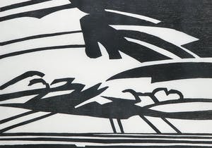 Paul Overhaus - Houtsnede op Japans papier, Boven wad I - Ingelijst kopen? Bied vanaf 1!