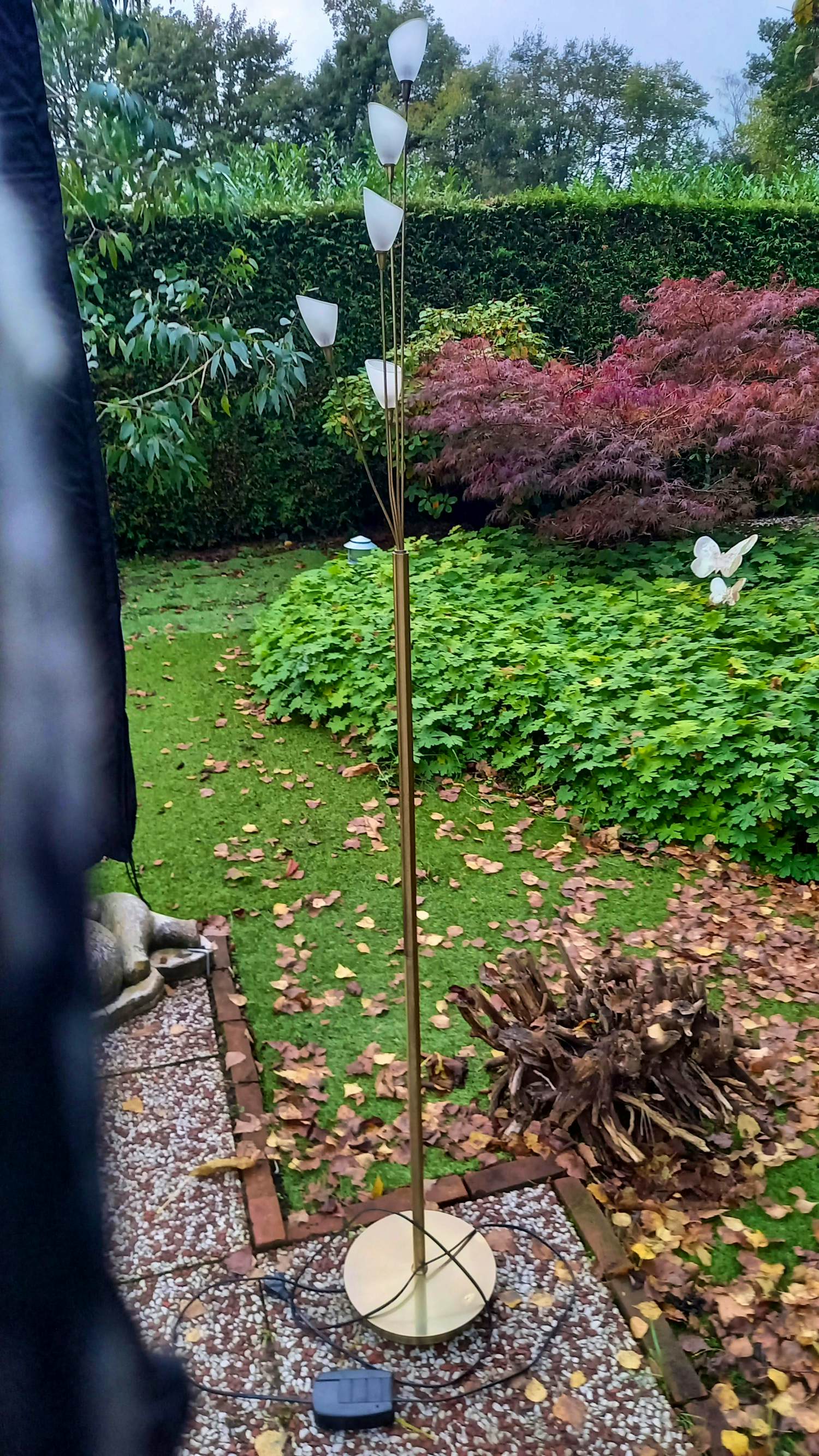 Jan des Bouvrie - Vloerlamp messing kleur met 5 kelkjes kopen? Bied vanaf 35!