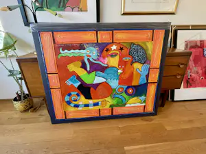 Clemens Briels - Handbewerkte zeefdruk Nr. 4 - Un jardiro secreto - op paneel kopen? Bied vanaf 375!