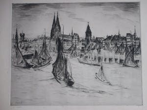 Willem Paerels - Schepen voor de havenstad Oostende - Ets kopen? Bied vanaf 60!