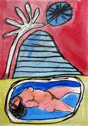 Corneille - ingelijste zeefdruk: naakt verkocht voor € 130!