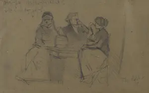 Toon Kelder - Potloodtekening, Heb jij niks besteld? Ik niet, jij? - Ingelijst kopen? Bied vanaf 80!