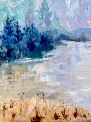 Buy Marie Louise Ogier - Landschaft mit See und Boot - ca. 1960 - XXL? Bid from 500!
