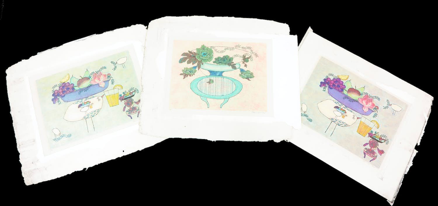 Ellen van Toor - Lot van drie zeefdrukken verkocht voor € 60!