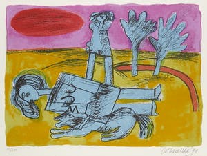 Corneille - Zeefdruk, Promenade B - Ingelijst kopen? Bied vanaf 150!