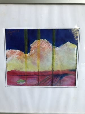 Jacques Slegers - Landschap met auto en drie bomen kopen? Bied vanaf 65!