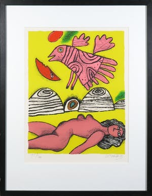 Corneille - Zeefdruk, Memoire de Bali III - Ingelijst kopen? Bied vanaf 120!