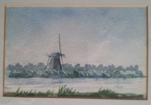 Joop Vermey - Molen aan rivier. kopen? Bied vanaf 1!