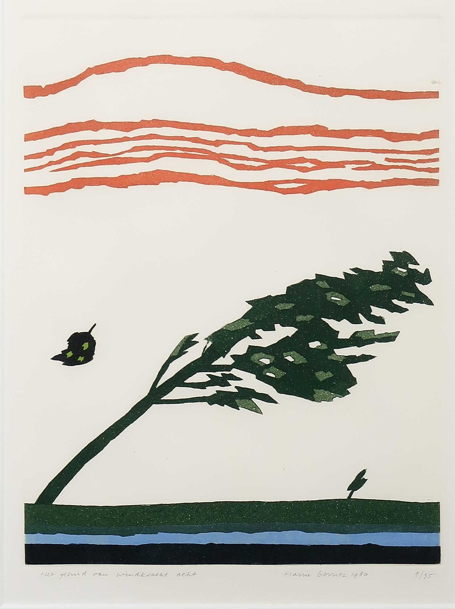 Harrie Gerritz - Aquatint, Het geluid van windkracht acht - Ingelijst kopen? Bied vanaf 40!