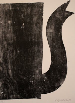 Klaas Gubbels - grote houtsnede - kan -1990 kopen? Bied vanaf 395!