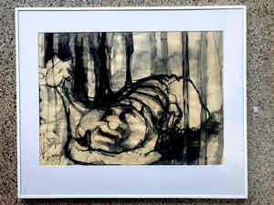 Leo Dooper - Handgesigneerd, in aluminium lijst met passepartout / 1961 verkocht voor € 100!