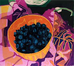 Vincent van Ojen - Schaal met zwarte bessen verkocht voor € 90!