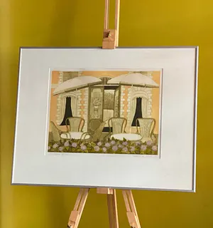 Laetitia de Haas - Aquatint, Hotelterras (ingelijst) kopen? Bied vanaf 60!