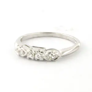 14k witgouden ring met Bolsjewiek geslepen diamant tot. 0.20ct – G/H - SI kaufen? Bieten Sie von 275!