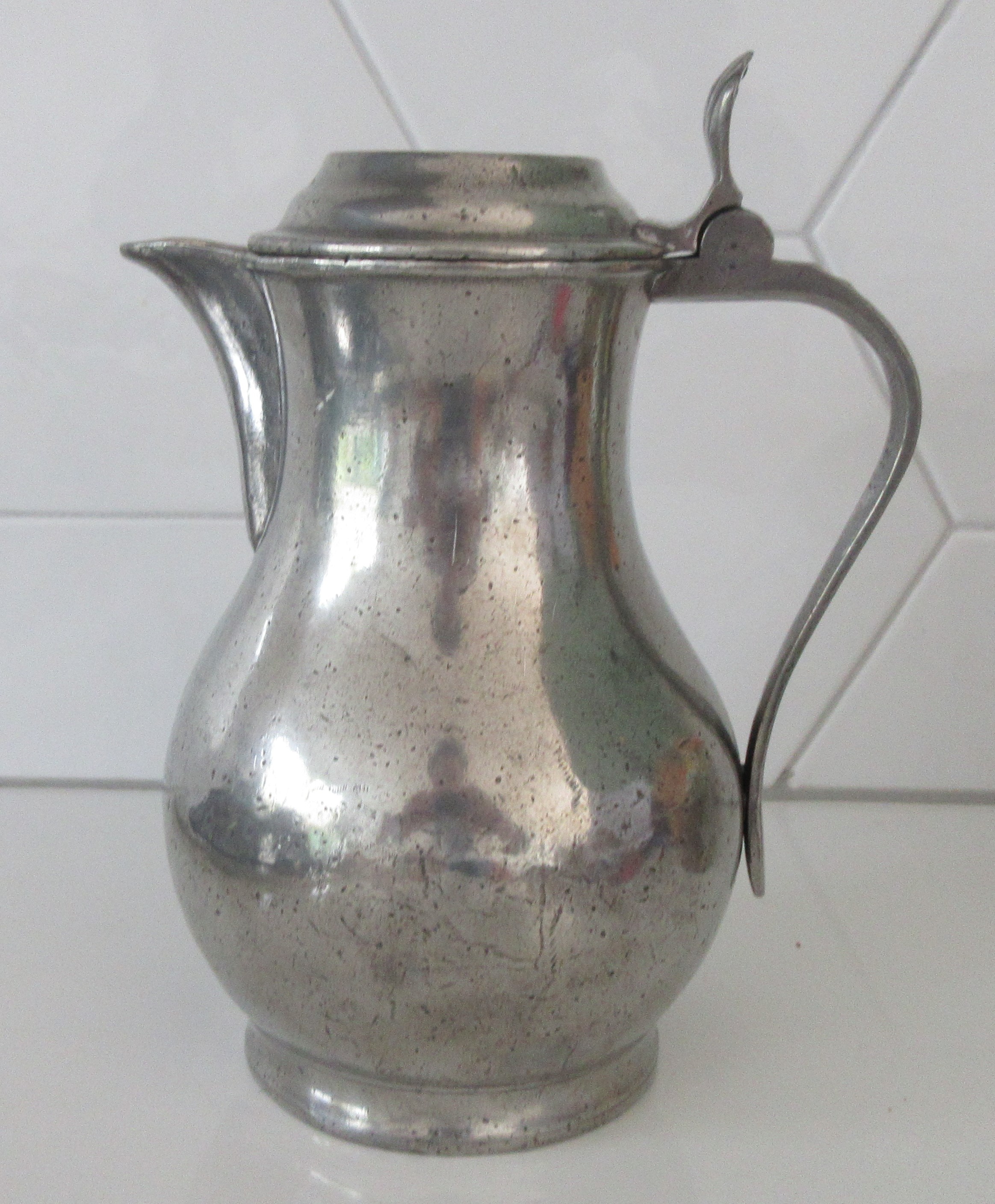 Niet of onleesbaar gesigneerd - Marinoni Zilvertinnen Dekselkan  kopen? Bied vanaf 1!