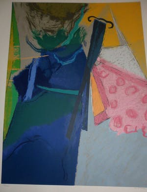 Henk van Vessem - Zeefdruk. Titel, "Uitzwaaien". kopen? Bied vanaf 10!