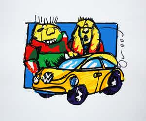 Herman Brood - Zeefdruk: Volkswagen Beetle verkocht voor € 295!