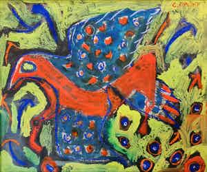 Niet of onleesbaar gesigneerd - Cobra achtig Pegasus paard verkocht voor € 1!