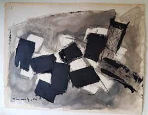 Wim Motz - Abstracte compositie verkocht voor € 150!
