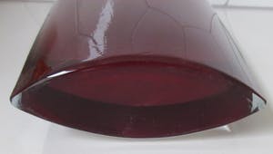 Krosno - Dieprode ovale kristallen vaas kopen? Bied vanaf 32!