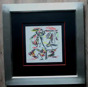 Buy Theo Wolvecamp - Ingelijste litho: dansend paar - 1990? Bid from 225!