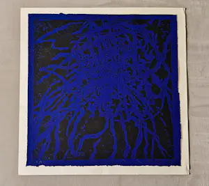 Rob Lodder - Intrigerende abstracte houtdruk op papier - 1988 - oplage 12/300 - gesigneerd kopen? Bied vanaf 35!