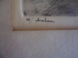 Hendrikus Roodenburg - Ets.Titel. "Trompetsteeg te Arnhem" kopen? Bied vanaf 25!