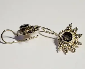 Nieuwe zilveren Oorbellen met gefacetteerde rookkwarts: kopen? Bied vanaf 60!