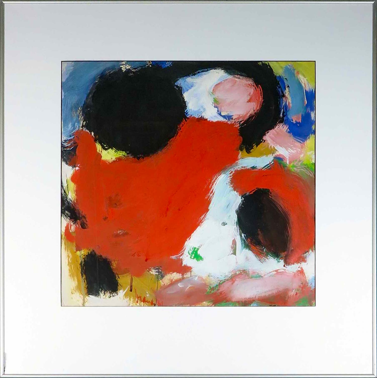 Eugène Brands - Gouache op karton, Tuin in de vroege morgen - Ingelijst verkocht voor € 800!