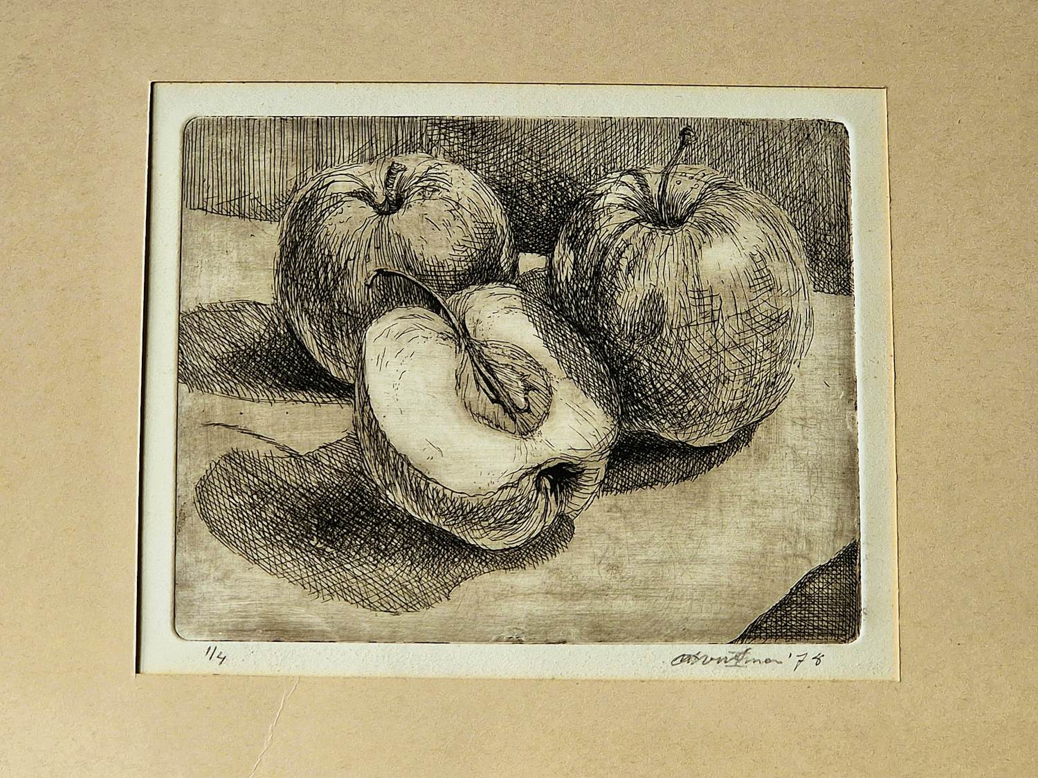 Bertus Voortman - een hele mooie droge naald Ets "appelen" in zeer kleine oplage (4) gemaakt kopen? Bied vanaf 37!