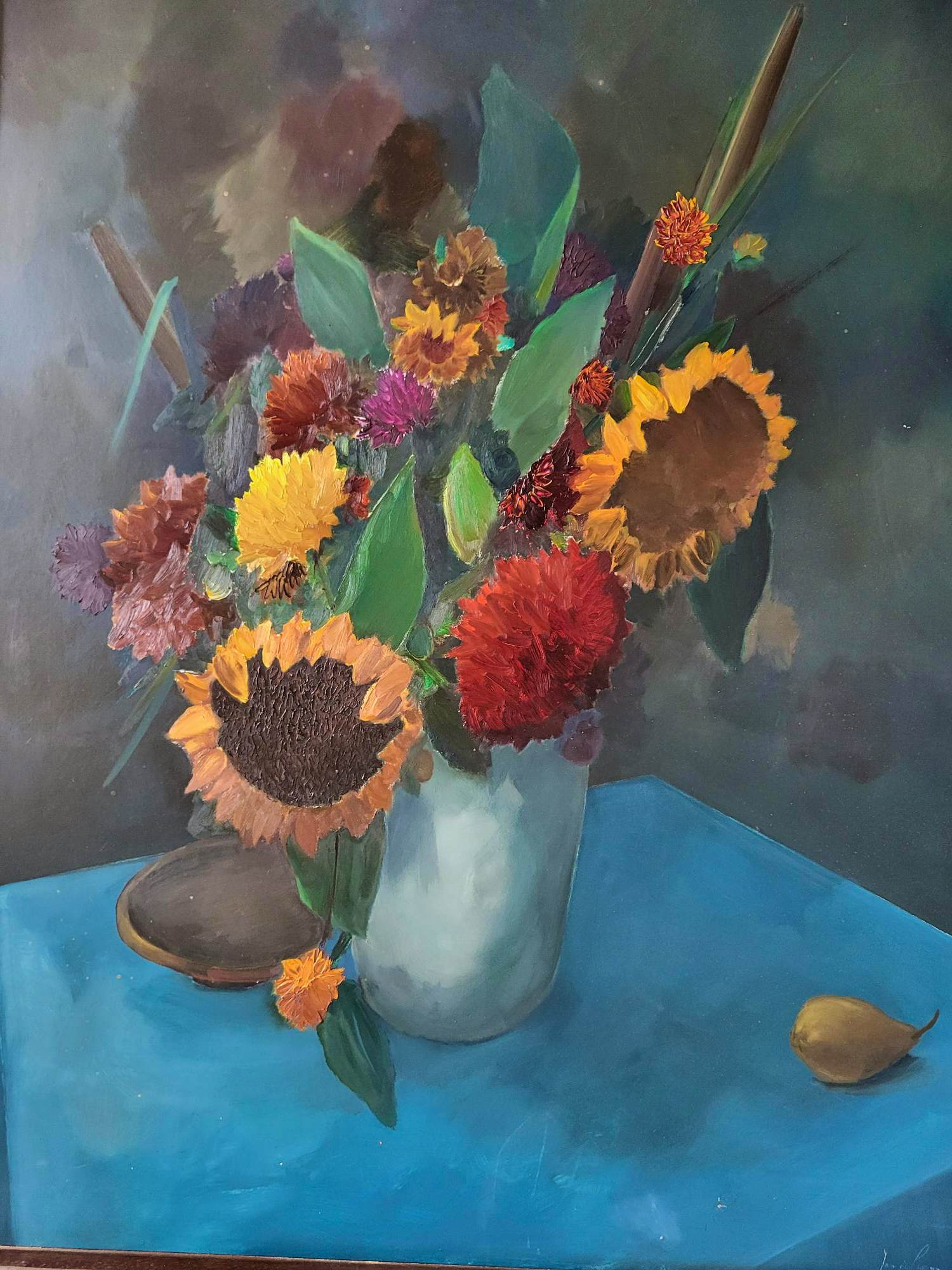 Jan de Leeuw - Bloemstilleven (groot!) verkocht voor € 125!