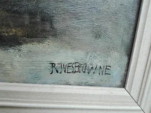 Robert Ives Browne - Bouwplaats in de winter - ca 1900 kopen? Bied vanaf 155!