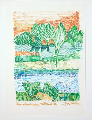 Joe Wols - Lot van drie stiftekeningen, Natuur kopen? Bied vanaf 1!