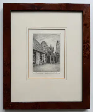 Maarten Langbroek - handgesigneerde ets | 'Texel - Oosterend' (INGELIJST) kopen? Bied vanaf 10!