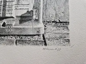 Frans Clement - Grote monochrome litho "Amsterdamse G.E.B. "splitskast" bep. oplage (100) kopen? Bied vanaf 34!