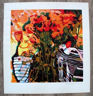Kees van Bohemen - litho: Bloemen - 1976 kopen? Bied vanaf 225!