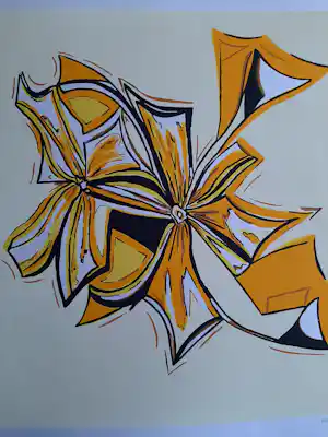 Maartje Wijngaarden - Zeefdruk, Yellow flower kaufen? Bieten Sie von 35!