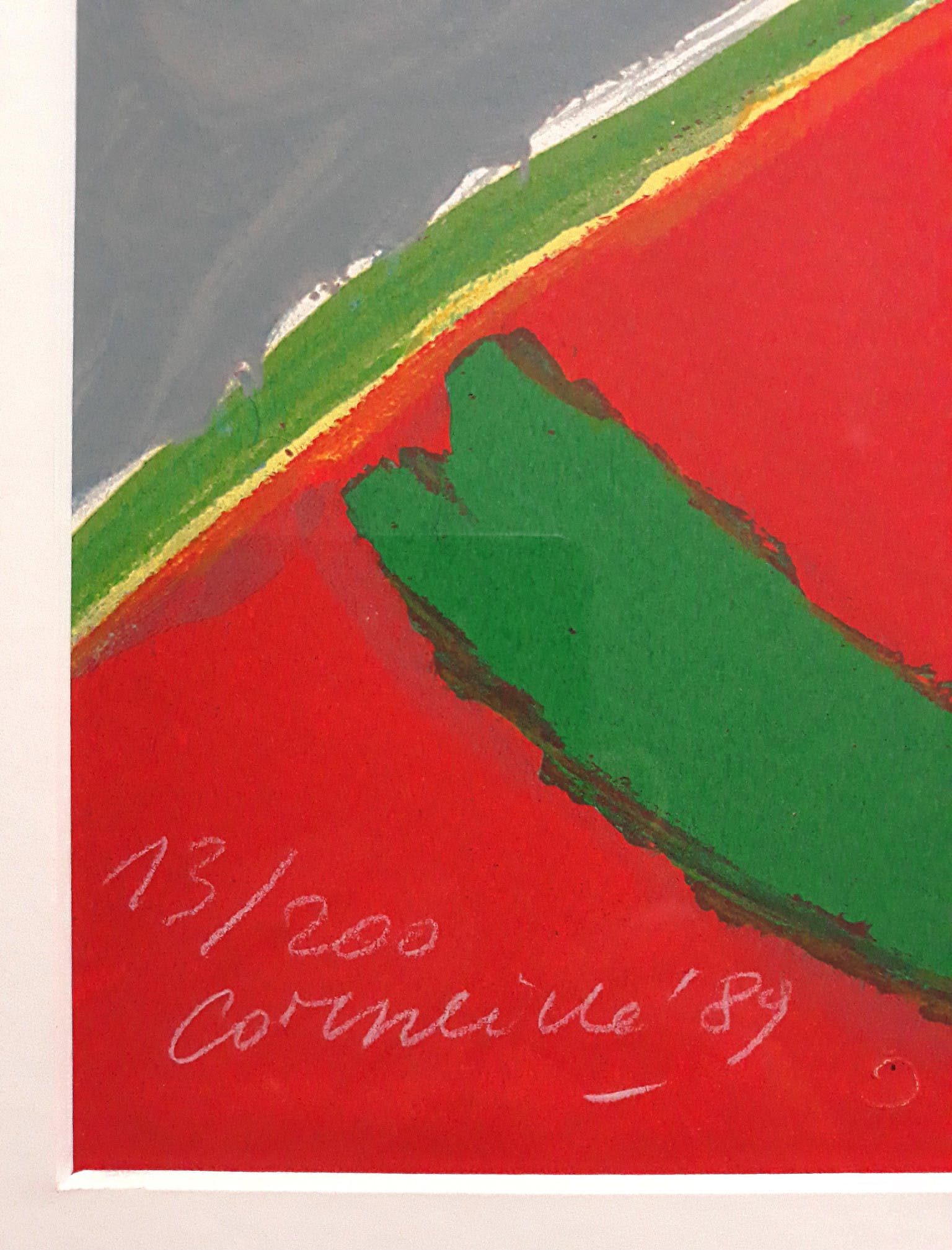Corneille - Abstracte compositie, zeefdruk (mooi ingelijst, groot) kopen? Bied vanaf 395!