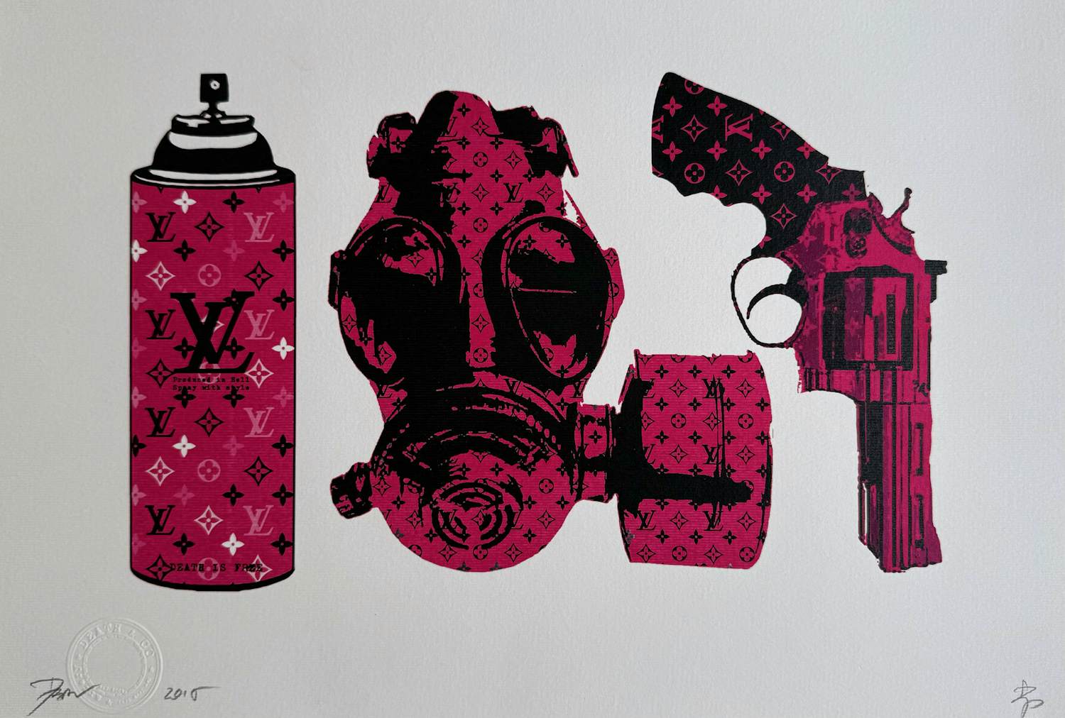 Death NYC - handgesigneerde zeefdruk | 'Louis Vuitton Spray/Mask/Gun' | 2015 kopen? Bied vanaf 60!