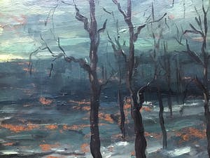 Pie Wilhelmus - Bos in winterschemering. kopen? Bied vanaf 1!