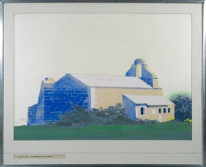 Adrian de Gijzel - Gouache, Eygalieres kapel - Ingelijst kopen? Bied vanaf 1!