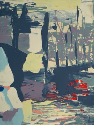 Emeke Buitelaar - Monoprint , Abstracte voorstelling – 1988 kopen? Bied vanaf 35!