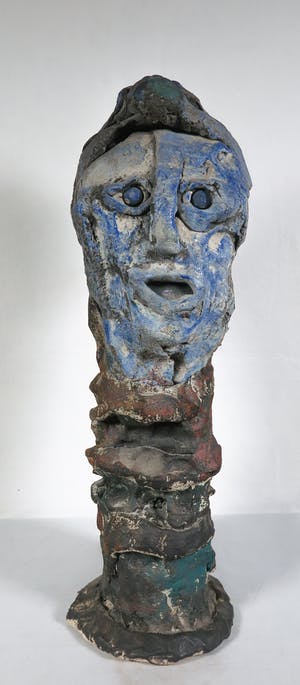 Ad Arma - Aardewerken sculptuur met twee gezichten kopen? Bied vanaf 200!