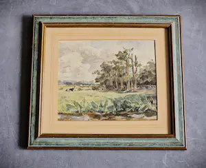 Marinus Gidding - sfeervol rond 1900 geschilderd aquarel "koeien in landschap" mooi gelijst! kopen? Bied vanaf 78!