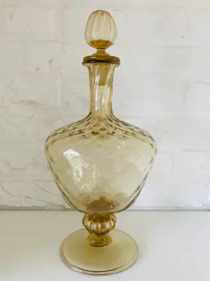 AcheterEmpoli Glas - Vintage amberkleurige karaf van Empoli, Italy, jaren 60-ig? Enchérissez de 45!