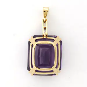 14k roségouden hanger met kolossale amethist kopen? Bied vanaf 500!