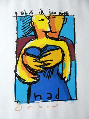 Herman Brood - Zeefdruk. Titel. "Als ik jou niet had". verkocht voor € 325!